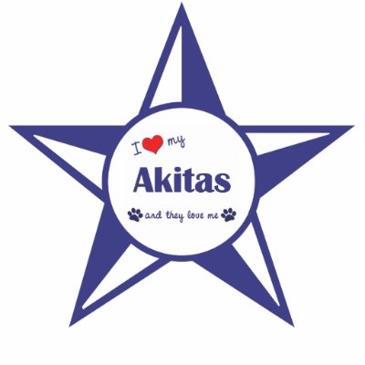 I Love My Akitas (Multiple Dogs) Photo Cut Outs by thatsalottadogs
