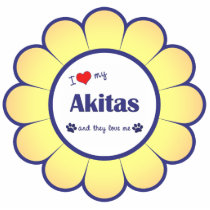 I Love My Akitas (Multiple Dogs) Acrylic Cut Outs