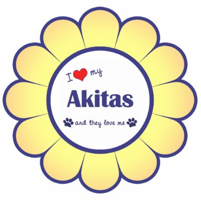 I Love My Akitas (Multiple Dogs) Acrylic Cut Outs by thatsalottadogs