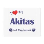 I Love My Akitas (Multiple Dogs) postcards