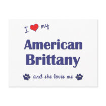 I Love My American Brittany (Female Dog) Post Card