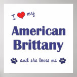 I Love My American Brittany (Female Dog) Poster