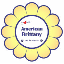 I Love My American Brittany (Male Dog) Photo Cut Outs