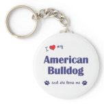 I Love My American Bulldog (Female Dog) keychains
