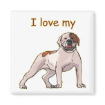I Love My American Bulldog magnets