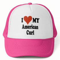 I Love My American Curl Cat Gifts and Apparel Mesh Hats