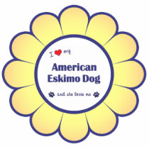 I Love My American Eskimo Dog (Female Dog) Photo Sculpture