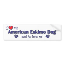 I Love My American Eskimo Dog (Male Dog) Bumper Sticker