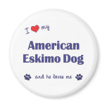 I Love My American Eskimo Dog (Male Dog) magnets