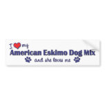 I Love My American Eskimo Dog Mix (Female Dog) bumper stickers