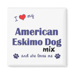 I Love My American Eskimo Dog Mix (Female Dog) Refrigerator Magnets