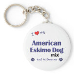 I Love My American Eskimo Dog Mix (Male Dog) keychains