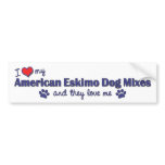 I Love My American Eskimo Dog Mixes (Multi Dogs) bumper stickers