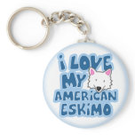 I Love My American Eskimo Keychain