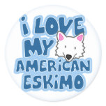 I Love My American Eskimo Stickers