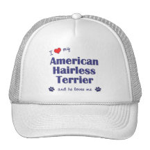 I Love My American Hairless Terrier (Male Dog) Trucker Hat