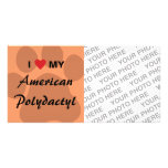 I Love My American Polydactyl Pawprint photo cards