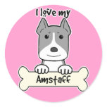 I Love My Amstaff Sticker