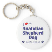 I Love My Anatolian Shepherd Dog (Male Dog) Key Chain