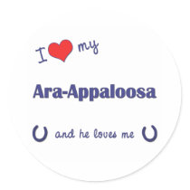 I Love My Ara-Appaloosa (Male Horse) Round Stickers