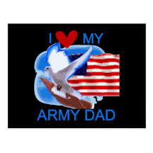 I Love My Army Dad Tshirts and Gifts Post Card
