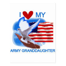 I Love My Army Granddaughter Tshirts and Gifts Post Card