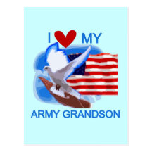 I Love My Army Grandson Tshirts and Gifts Post Cards