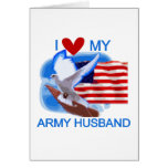 I Love My Army Husband tshirts and Gifts Greeting Card