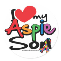 I Love My Aspie Son Round Sticker