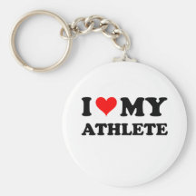 I Love My Athlete Keychain