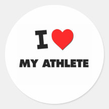 I love My Athlete Round Sticker