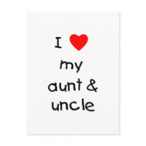 I Love My Aunt & Uncle Post Card