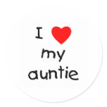 I Love My Auntie stickers