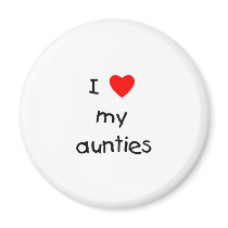 I Love My Aunties Refrigerator Magnet