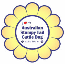 I Love My Aust. Stumpy Tail Cattle Dog (Male Dog) Acrylic Cut Out