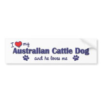 I Love My Australian Cattle Dog (Male Dog) Bumper Sticker