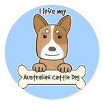I Love My Australian Cattle Dog Round Sticker
