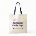 I Love My Australian Cattle Dogs (Multiple Dogs) bags