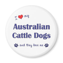 I Love My Australian Cattle Dogs (Multiple Dogs) Magnets