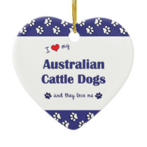 I Love My Australian Cattle Dogs (Multiple Dogs) Christmas Ornament