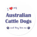 I Love My Australian Cattle Dogs (Multiple Dogs) stickers