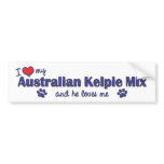 I Love My Australian Kelpie Mix (Male Dog) bumper stickers