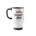 I Love My Australian Mist Cat Pawprint mugs