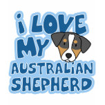 I Love My Australian Shepherd Girl's Ringer TShirt