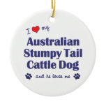I Love My Australian Stumpy Tail Cattle Dog (Male) ornaments