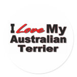 I Love My Australian Terrier Dog Merchandise stickers