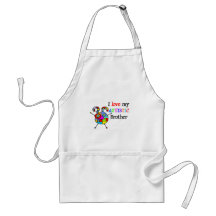 I Love My Autistic Brother Aprons
