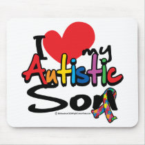 I Love My Autistic Son Mouse Mat