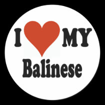 I Love My Balinese Cat Merchandise stickers