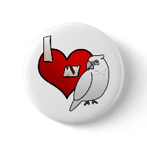 I Love my Bare Eyed Cockatoo Pinback Buttons
